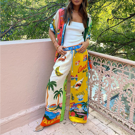 Traje Casual Dos Piezas con Estampado Suelto - Image 3