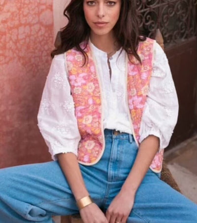 Chaleco Floral Otoñal Reversible de Algodón - Image 10