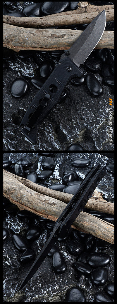 Cuchillo Plegable Táctico D2 con Mango G10 y Soporte de Espalda - Image 11