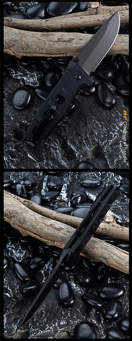 Cuchillo Plegable Táctico D2 con Mango G10 y Soporte de Espalda - Image 11