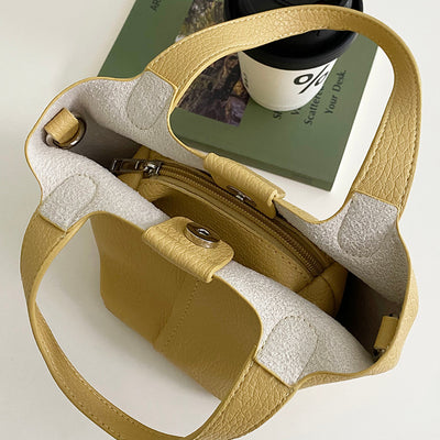 Bolso de Cuero Suave con Patrón Lychee - Diseño Minimalista y Casual - Image 10
