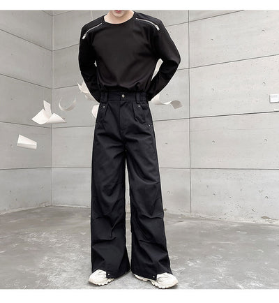Pantalones Anchos Plisados Hombre - Corte Relajado Oscuro - Image 18