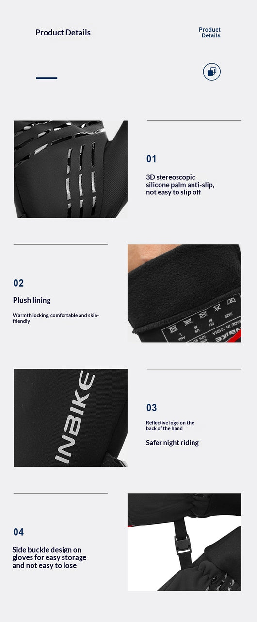 Guantes de Ciclismo con Forro Polar, Cálidos y Compatibles con Pantalla Táctil - Image 18