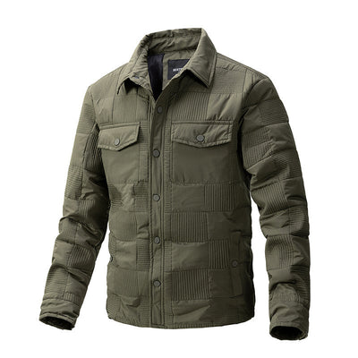 Chaqueta Acolchada de Algodón para Hombre - Estilo Business Casual con Cuello Polo - Image 4