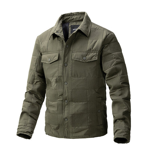 Chaqueta Acolchada de Algodón para Hombre - Estilo Business Casual con Cuello Polo - Image 4