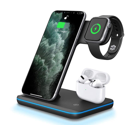 Cargador Inalámbrico 3 en 1 para Teléfono, Reloj y Auriculares - Image 3