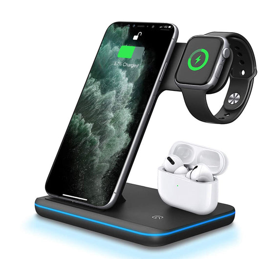 Cargador Inalámbrico 3 en 1 para Teléfono, Reloj y Auriculares - Image 3