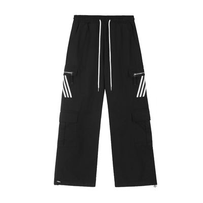 Pantalones Cargo Sueltos Multi-bolsillos Three Bars para Hombre - Image 16
