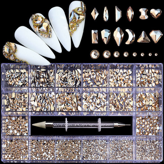 Set de Cristales y Strass para Uñas en Caja de 21 Compartimentos - Image 13