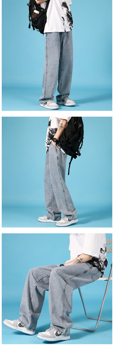 Pantalones Cargo Denim Holgados para Hombre con Cierre Hip Hop - Image 11