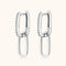 Light Luxury Design Double Ring Moissanite High Sense Niche S925 Silver Plated Tassel Earrings Silvery