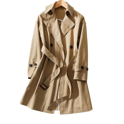 Chaqueta Cortavientos Larga Mujer con Cinturón - Abrigo Elegante Hasta la Rodilla - Image 12