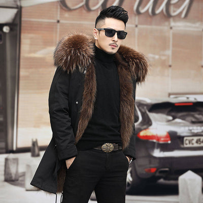 Chaqueta de Cuero para Hombre - Abrigo Otoño Invierno Largo - Image 6