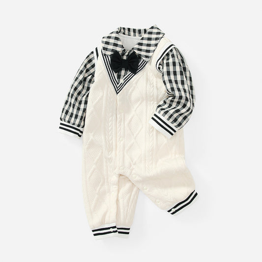 Jumpsuit Universitario Otoño para Bebé con Efecto Dos Piezas