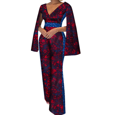 Jumpsuit de Algodón con Estampado Étnico Batik para Mujer