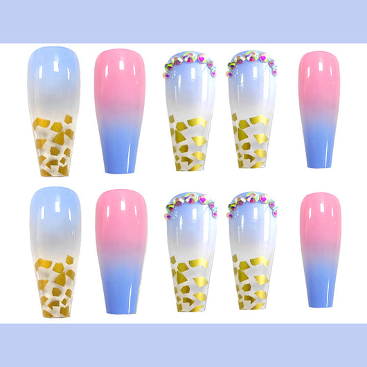 Stickers de Uñas con Diamantes Incrustados y Lámina Dorada - Image 13