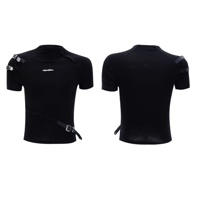 Camisa Slim Fit con Cuello Alzado y Detalle de Cinturón Metálico - Image 8