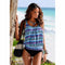 Bikini Estampado Talle Grande con Corte Lateral para Mujer