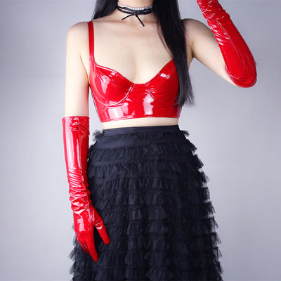 Guantes de Cuero PU Brillante Largos con Ajuste al Codo - Image 12