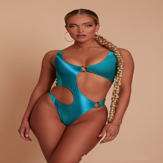 Traje de Baño Enterizo Backless con Anillo Metálico Decorativo - Image 7