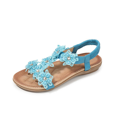 Sandalias Grandes para Mujer con Diseño de Flor en T - Sandalias de Playa Cómodas - Image 9