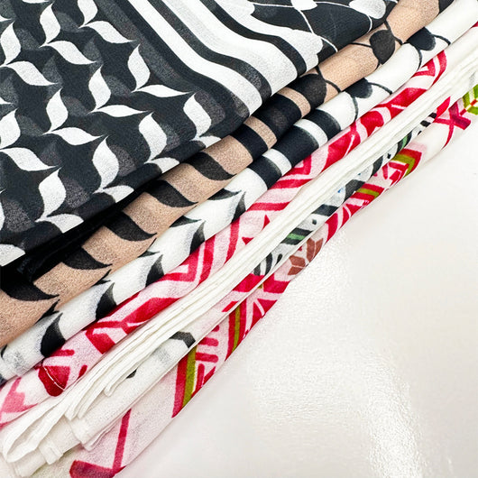 Pañuelo Largo de Gasa Perlada con Estampado Liso - Hijab Versátil para Mujer - Image 14