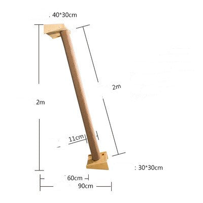Árbol Rascador de Madera Maciza para Gatos con Bandeja y Estantes - Image 15