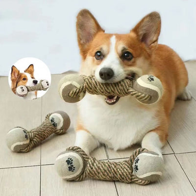 Juguete Interactivo para Perros Medianos y Grandes - Cuerda de Algodón con Pelota de Tenis - Image 13
