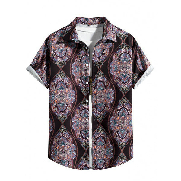 Camisa Suelta de Playa para Hombre - Manga Corta y Cómoda
