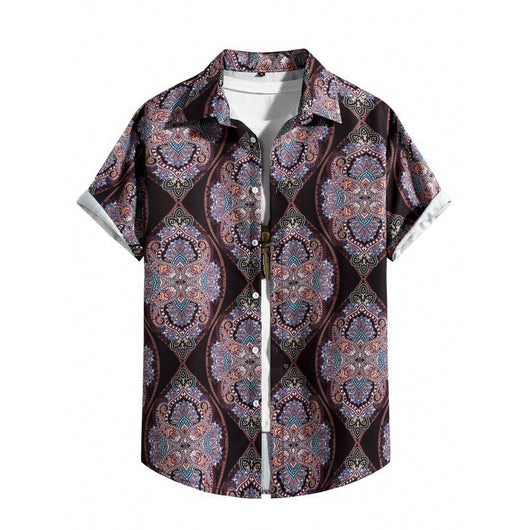 Camisa Suelta de Playa para Hombre - Manga Corta y Cómoda