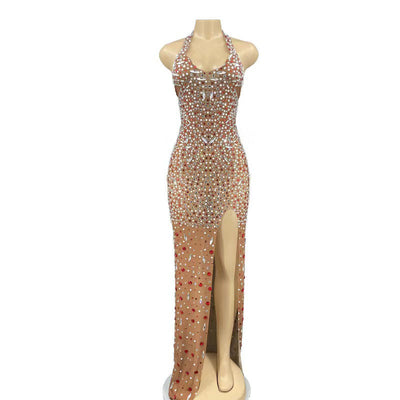 Vestido de Gala Escote Espalda Descubierta con Cristales y Brillantes - Image 5