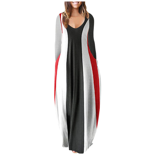 Vestido Largo Estampado Talla Grande con Mangas Largas - Image 8