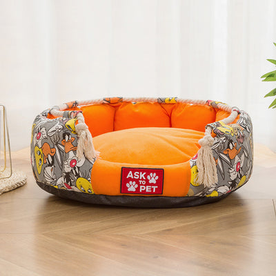 Cama Térmica para Mascotas con Diseño Impreso y Felpa Acolchada - Image 13