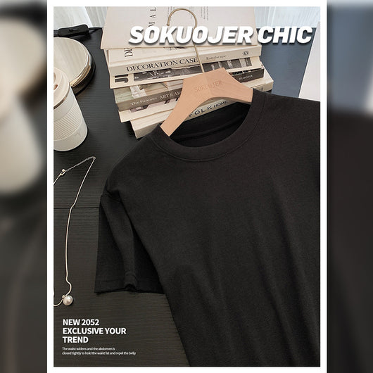 Blusa Ajustada de Modal para Mujer - Manga Corta Elástica Cuello Redondo - Image 8