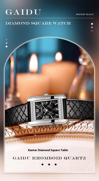 Reloj de Cuarzo Cuadrado Diamante - Lujo Asequible Retro - Image 15