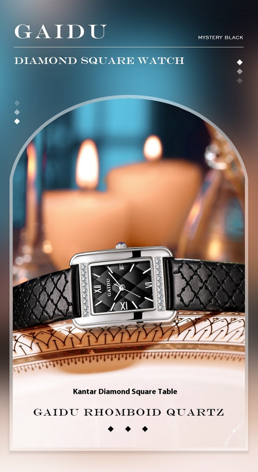 Reloj de Cuarzo Cuadrado Diamante - Lujo Asequible Retro - Image 15