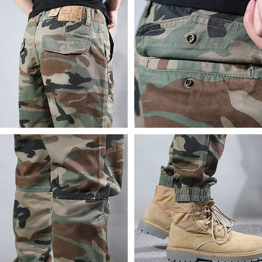 Pantalones Cargo Retro Estilo Japonés con Camuflaje y Corte Tobillero - Image 11
