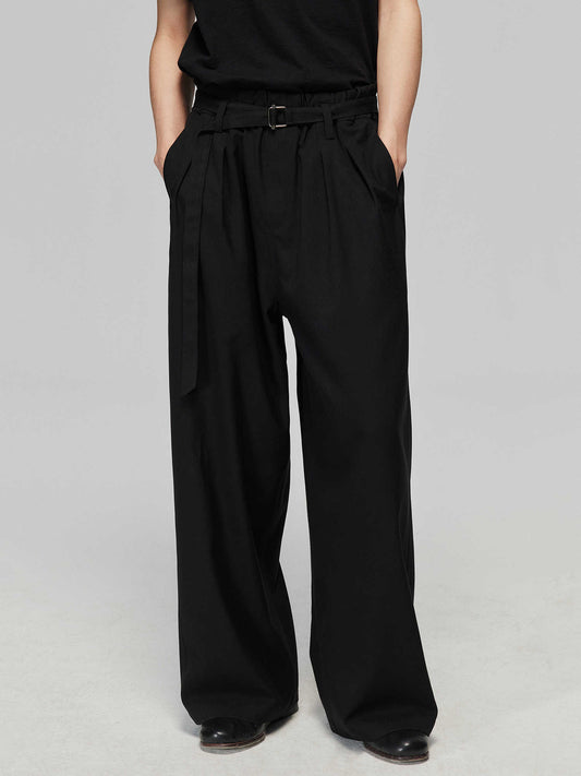 Pantalón Ancho Elegante con Cintura Elástica Ajustable y Encaje - Image 2