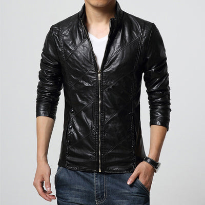 Chaqueta de Cuero PU Casual Talla Grande Corte Slim Coreano - Image 17