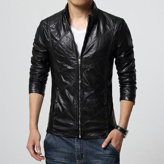 Chaqueta de Cuero PU Casual Talla Grande Corte Slim Coreano - Image 17