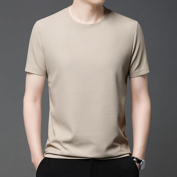 Playera Holgada de Cuello Redondo con Textura Waffle para Hombre