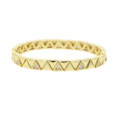 Pulsera Elástica de Zircón Triangular Brillante para Mujer - Image 9