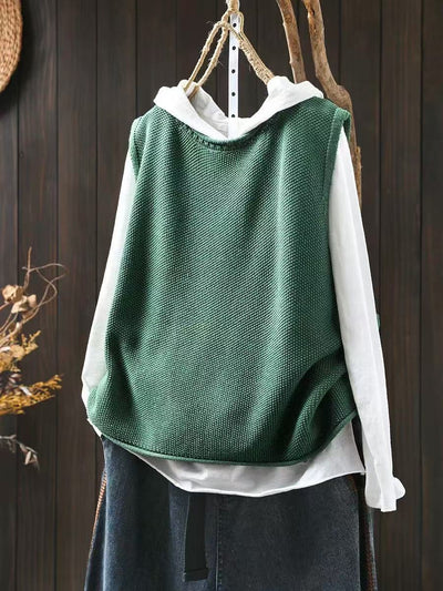 Chaleco Tejido de Algodón con Cuello Redondo Estilo Retro - Image 11