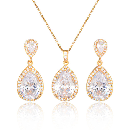 Conjunto de Collar y Aretes de Circonita Brillante para Novia - Joyería Elegante y Minimalista - Image 10