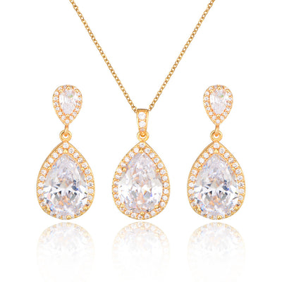 Conjunto de Collar y Aretes de Circonita Brillante para Novia - Joyería Elegante y Minimalista - Image 21