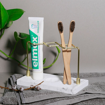 Organizador de Brochas de Maquillaje y Lápices de Cejas con Diseño Marmolado - Image 11