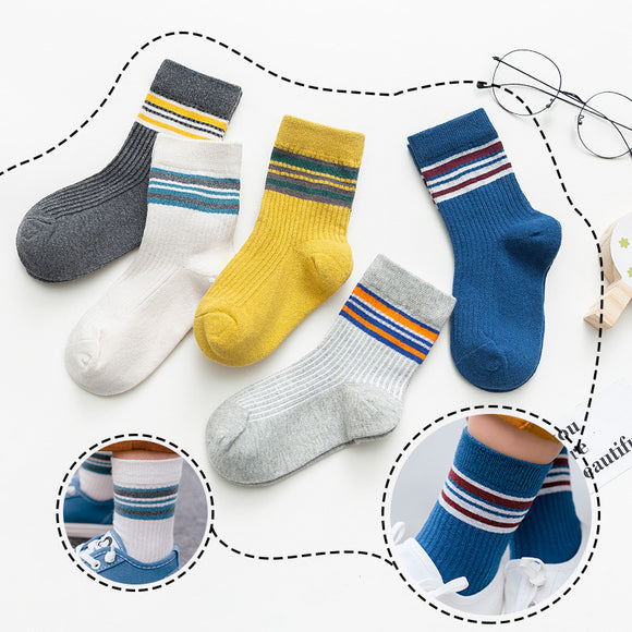 Paquete de 5 Pares de Calcetines Deportivos de Otoño/Invierno para Niños