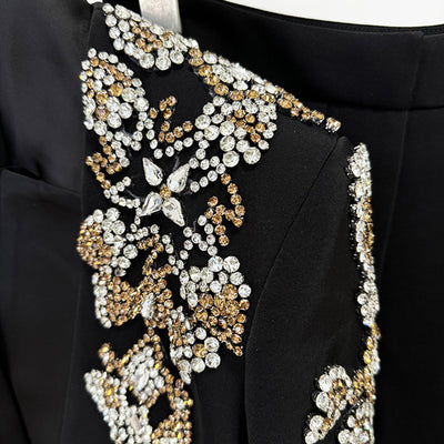 Traje Elegante con Blazer de Strass y Pantalón Dividido - Image 3