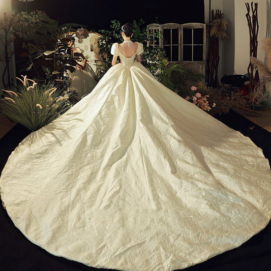 Vestido de Novia Vintage Francés de Satén Brillante - Image 2