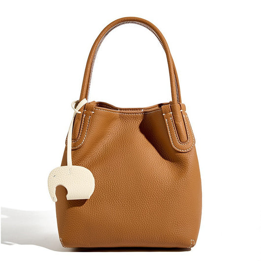 Bolso Bucket de Cuero Genuino Primera Capa - Image 5